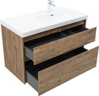 Тумба с раковиной Aquanet Nova Lite 2.0 100 R 2 ящ. цв. дуб рустикальный арт-00365913 — фото 5, Тумбы с раковиной
