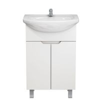 тумба Гамма 55 (Уют 55) ЛДСП напольная, белая без умывальника (в разборе) MFR14758WT — фото 1, Комоды и тумбы для ванной комнаты