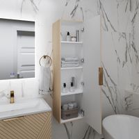 Пенал подвесной "БЛИСС-35 см" универсальный, бежевый матовый арт-303547 — фото 4, Пеналы для ванной комнаты