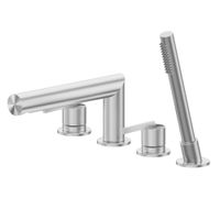 Товар: Смеситель ABBER Perfekte 316 AF8A13BST на борт ванны с лейкой, сталь брашированная - фото 1 Смеситель ABBER Perfekte 316 AF8A13BST на борт ванны с лейкой, сталь брашированная — фото 1, Смесители на борт ванны