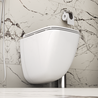 Унитаз подвесной Grossman (485х345х400) безободковый,белый с тонкой крышкой,микролифт,смыв торнадо,закрытое дно,1 место арт-GR-4497SQC — фото 4, Подвесные унитазы