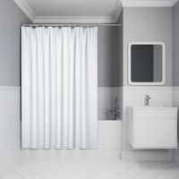 Штора для ванной, 200х180 см, Полиэстер, белый IDDIS (DL01P18i11) — фото 1, Шторы для ванной