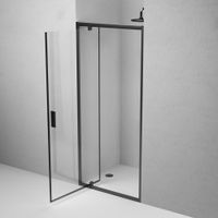 Gem дверь душевая распашн 90x195,черный, стекло прозрачн арт-W90G-90-1P-BT — фото 4, Распашные душевые двери