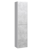 Подвесной пенал 36,5 см с двумя дверьми с системой открывания «push-to-open». Цвет белый/бетон светлый арт-MOB0535W+MOB0735BS — фото 2, Пеналы для ванной комнаты