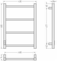 Товар: Полотенцесушитель электрический Стилье Формат 26 600х400 левый Матовый чёрный 31527-6040 - фото 3 Полотенцесушитель электрический Стилье Формат 26 600х400 левый Матовый чёрный 31527-6040 — фото 3, Электрические полотенцесушители