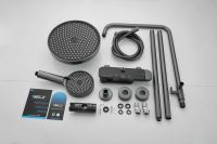 Душевая система с тропическим душем и смесителем BELZ, клавишный переключатель, оружейная сталь, арт-B25713-3 — фото 15, Душевые стойки