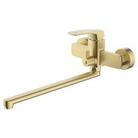 Смеситель для ванны Azario Conda керамический картридж, длинный излив, с ручным душем, шланг 150 см, золото матовое арт-AZ-K1711MG — фото 1, Смеситель для ванны