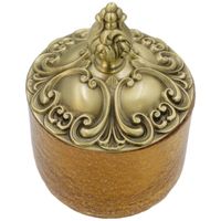 ELISABETTA Баночка высокая, H17 см. с крышкой, стекло/бронза 16989 — фото 2, Органайзеры для ванной