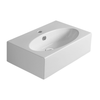 Раковина SIMAS LFT Spazio подвесная или накладная с одним отверстием цвет белый LFT54.1 — фото 1, Раковины накладные