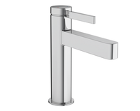 Смеситель для раковины, Hansgrohe, Finoris, тип открывания воды-однорычажный, тип регулирования воды-керамический картридж, монтаж-на раковину/столешницу, отверстия для монтажа-1, высота, мм-182, вынос излива, мм-139, тип излива-неподвижный, донный клапан-есть, тип подводки-гибкая, стандарт подвода воды-3/8", цвет-хром арт-76023000 — фото 1, Смесители для раковины