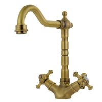 Товар: PRESTIGE См-ль д/раковины излив "змейка", донный клапан "click-clack", бронза 31615 - фото 2 PRESTIGE См-ль д/раковины излив "змейка", донный клапан "click-clack", бронза 31615 — фото 2, Смесители для раковины