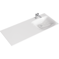 Подвесная тумба под стиральную машину с одним ящиком 115 см, цвет белый с умывальником арт-DU01051+FOR.11.04.D-R — фото 1, Тумбы с раковиной