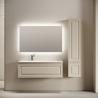 Тумба подвесная SANCOS Very левая 1195х445х406, c одним ящиком оснащенным доводчиками, Beige Soft , арт. арт-VR120LCE — фото 4, Тумбы под раковину