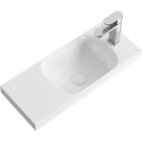 Подвесная тумба 60 см правая с одной дверью и открытыми полочками, цвет: корпус - светлый камень, фасад - серый матовый арт-ALB0106RLS+ALB0706GRМ — фото 1, Тумбы с раковиной