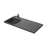 Раковина ЛОНДРИ 105, левая, графит арт-1A72833KLH21L — фото 7, Раковины встраиваемые сверху