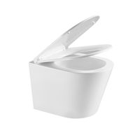 Унитаз подвесной Grossman GR-4478MSQ (515х355х365) безободковый,белый матовый с тонкой крышкой,микролифт,смыв торнадо,1 место — фото 1, Подвесные унитазы