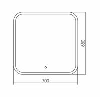 Зеркало COMFORT (700*680) с сенсорным выключателем 670680 — фото 1, Зеркала в ванную комнату