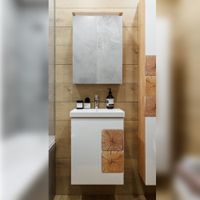 Комплект мебели для ванной Бриклаер Форест 50B, дуб золотой/белый — фото 1, Комплекты мебели для ванной