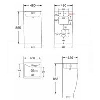 Товар: Раковина напольная Azario COMELLA 480х420х830 отдельностоящая прямоугольная, белый арт-AZ-314 - фото 4 Раковина напольная Azario COMELLA 480х420х830 отдельностоящая прямоугольная, белый арт-AZ-314 — фото 4, Раковины напольные