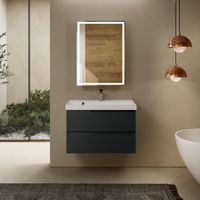 Товар: AQM900380GM "S3" тумба под умывальник подвесная 80 см., цвет антрацит. - фото 1 AQM900380GM "S3" тумба под умывальник подвесная 80 см., цвет антрацит. — фото 1, Тумбы под раковину