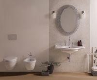 Товар: Раковина GLOBO PAESTUM подвесная с одним отверстием и двумя намеченными со спинкой цвет белый PA056BI - фото 3 Раковина GLOBO PAESTUM подвесная с одним отверстием и двумя намеченными со спинкой цвет белый PA056BI — фото 3, Раковины подвесные