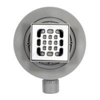 Трап для душа AZARIO 100х100 перфорированная решетка, горизонтальный выпуск арт-AZZ14100 — фото 1, Трапы для душа