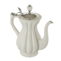 OLIVIA Кувшин керамика, бел/крышка хром 24924 — фото 1, Прочие аксессуары и комплектующие