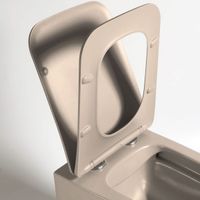 Унитаз подвесной Q-Line безободковый, цвет капучино мат., ультратонкое soft close сиденье арт-VT1-12MC — фото 4, Подвесные унитазы