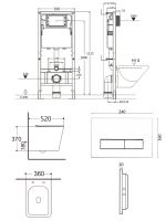 Agger Унитаз подвесной безободковый TORNADO белый с инсталляцией, микролифт, кнопка смыва хром арт-ATI10150+APB200 — фото 1, Комплекты унитаз + инсталляция