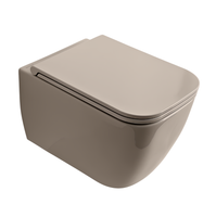 Унитаз Scarabeo TEOREMA 2.0 BICOLORS подвесной безободковый цвет песочный матовый чаша внутри глянцевая арт-5126/TW B52 — фото 1, Подвесные унитазы