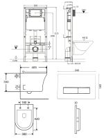 Товар: Orange Унитаз подвесной безободковый белый с инсталляцией, микролифт, кнопка смыва белая арт-CI01-100W+APB288 - фото 10 Orange Унитаз подвесной безободковый белый с инсталляцией, микролифт, кнопка смыва белая арт-CI01-100W+APB288 — фото 10, Комплекты унитаз + инсталляция