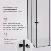 X-joy душевое огражд прямоугольн.,раздвиж.двери 100x80 черный мат.,стекло прозр арт-W94G-403-100280-BT1K — фото 2, Прямоугольные душевые уголки