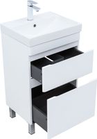 Товар: Тумба с раковиной Aquanet Слим 50 напольная 2 ящ. цв.белый сатин 00348176 - фото 4 Тумба с раковиной Aquanet Слим 50 напольная 2 ящ. цв.белый сатин 00348176 — фото 4, Тумбы с раковиной