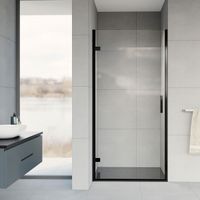 Душевая дверь Flex , 900, черный, стекло прозрачное арт-VDP-1F900CLB — фото 1, Распашные душевые двери