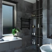 Полотенцесушитель электрический Grota Tela 530х600 черный Tela 530х600 RAL9005 EL — фото 2, Электрические полотенцесушители