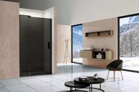 Душевая дверь Extra VDP-1E1011CGB, 1000/1100, черный, стекло тонированное — фото 1, Душевые двери в нишу