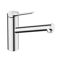 Смеситель для кухни, Hansgrohe, Zesis M33, Eco, тип открывания воды-однорычажный, тип регулирования воды-керамический картридж, монтаж-на раковину/столешницу, отверстия для монтажа-1, высота, мм-214, вынос излива, мм-220, тип излива-поворотный, регулировка на 3 уровня, на 60°, 110° или 360°, тип подводки-гибкая, стандарт подвода воды-3/8", цвет-хром арт-74811000 — фото 1, Смесители для кухни