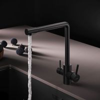 F85B05722 X-Joy S, смеситель для кухни с L-изливом с каналом для питьевой воды, черный — фото 1, Смесители для кухни