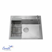 Мойка GLORIA50 nano embos (матовый хром) кухонная из нержавеющей стали (500х500х220) Ceruttispa арт-CT11255 — фото 3, Кухонные мойки