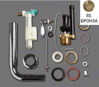 Механизм слива SIMAS с латунной трубой для среднего бачка с фронтальной ручкой смыва D23BR — фото 1, Комплектующие для туалета