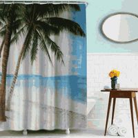 шторка д/в тканевая 180х180см "Пальмы" MZ-59 — фото 1, Шторки на ванну