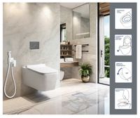 Унитаз VIOLA Aria Tornado подвесной безободковый белый со смывом торнадо Ceruttispa (525х365х320) CT10583 — фото 7, Подвесные унитазы