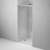 W90G-90-1P-MT Gem дверь душевая распашн 90x195,серебро, стекло прозрачн — фото 2, Распашные душевые двери