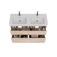 Тумба Lemark COMBI 125 см под 2 раковины, подвесная/напольная,4 ящика, цвет фасада: Дуб кантри, цвет арт-LM03C125T-dub — фото 2, Тумбы под раковину