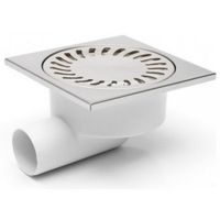 Душевой трап AZARIO НЕПТУН DN50/95 15х15см, пластик, боковой слив, решетка из нержавеющей стали арт-AZ-326 X N — фото 2, Трапы для душа