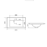 Раковина Orange B03-800w встраиваемая, белый — фото 1, Раковины встраиваемые сверху