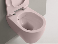 Унитаз Scarabeo MOON подвесной безободковый цвет розовый матовый арт-5520/CL 54 — фото 2, Подвесные унитазы
