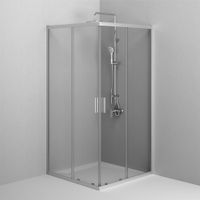 W90G-403-100100-MT Gem душевое огражд квадратн.,раздвиж.двери 100x100 хром мат.,стекло прозрачн — фото 2, Душевые кабины и ограждения