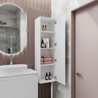 Пенал подвесной "КРИСТАЛЛ-35 см" универсальный белый глянец 303545 — фото 4, Пеналы для ванной комнаты