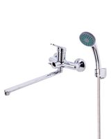 OneLife смеситель для ванны однорычажный полимерный универсальный с душевым набором, хром арт-P11-218cr — фото 7, Смеситель для ванны